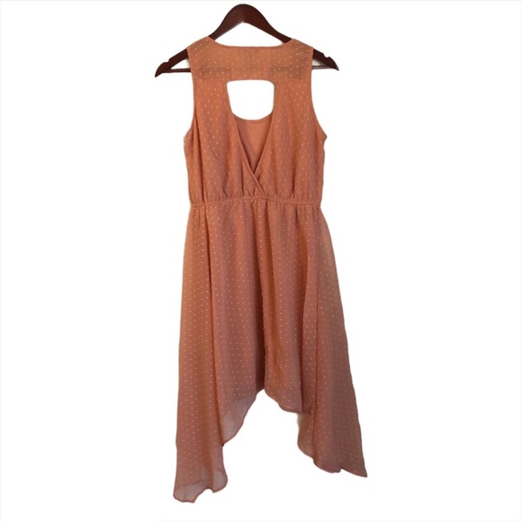 Charlotte Russe Pink Peach Polka Dot Dress - Picture 6 of 13